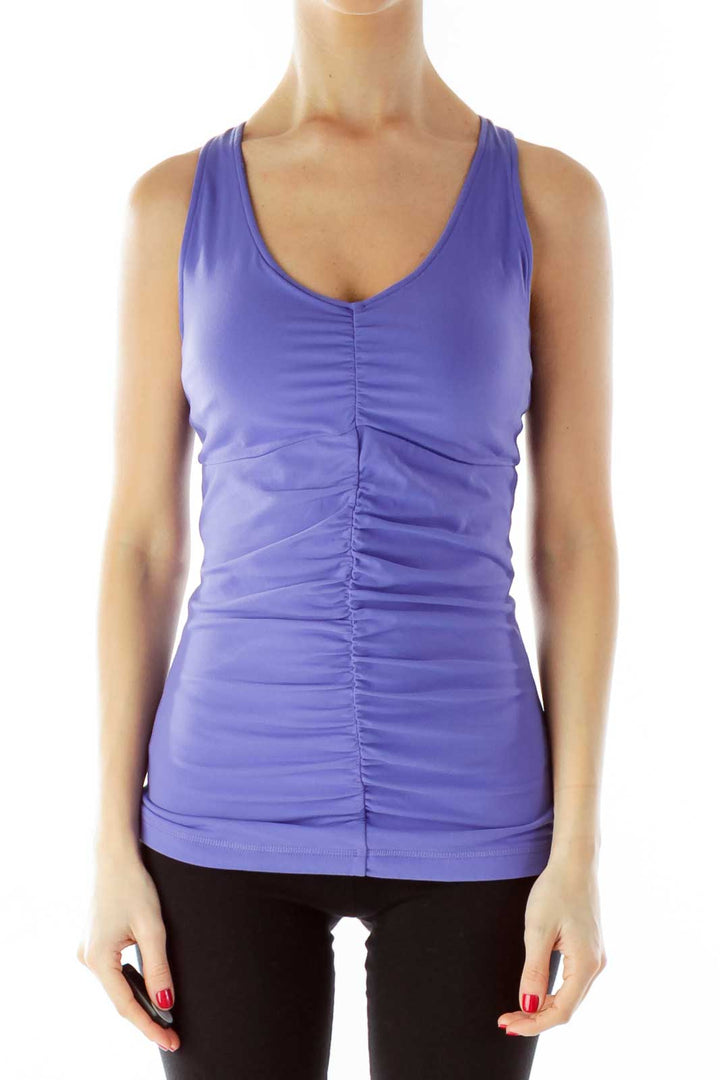 Purple Racerback Scrunched Yoga Top