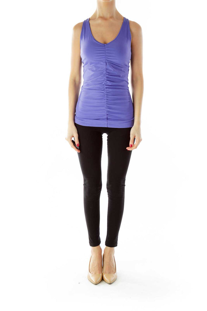 Purple Racerback Scrunched Yoga Top