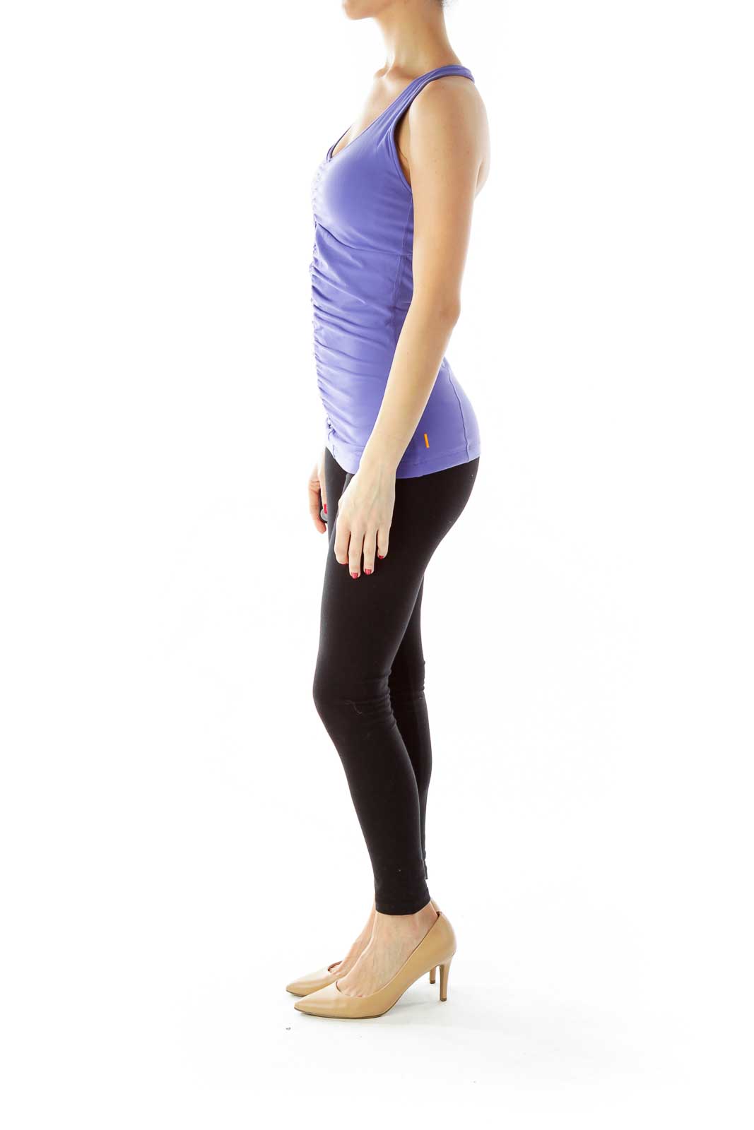 Purple Racerback Scrunched Yoga Top