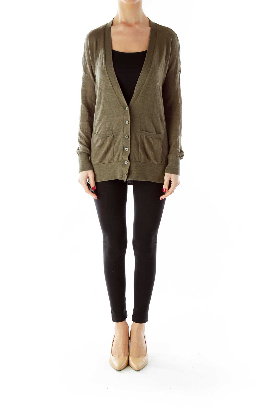 Olive Green Cardigan