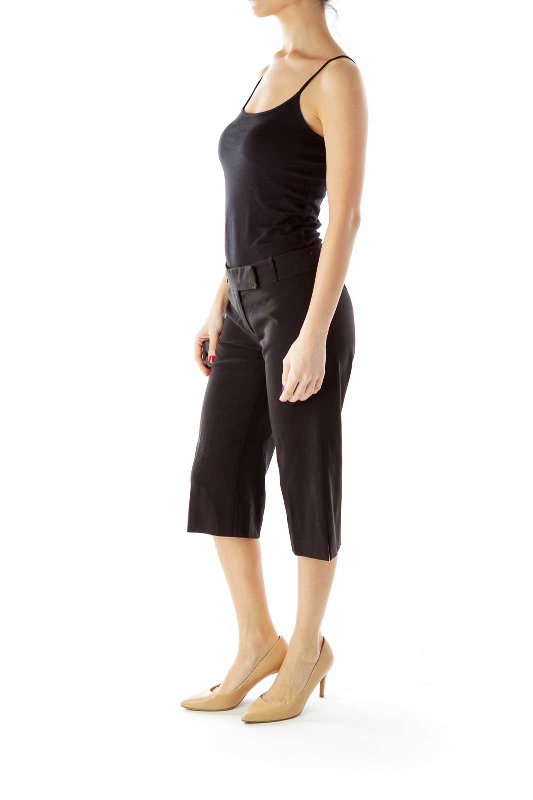 Black Cropped Slacks