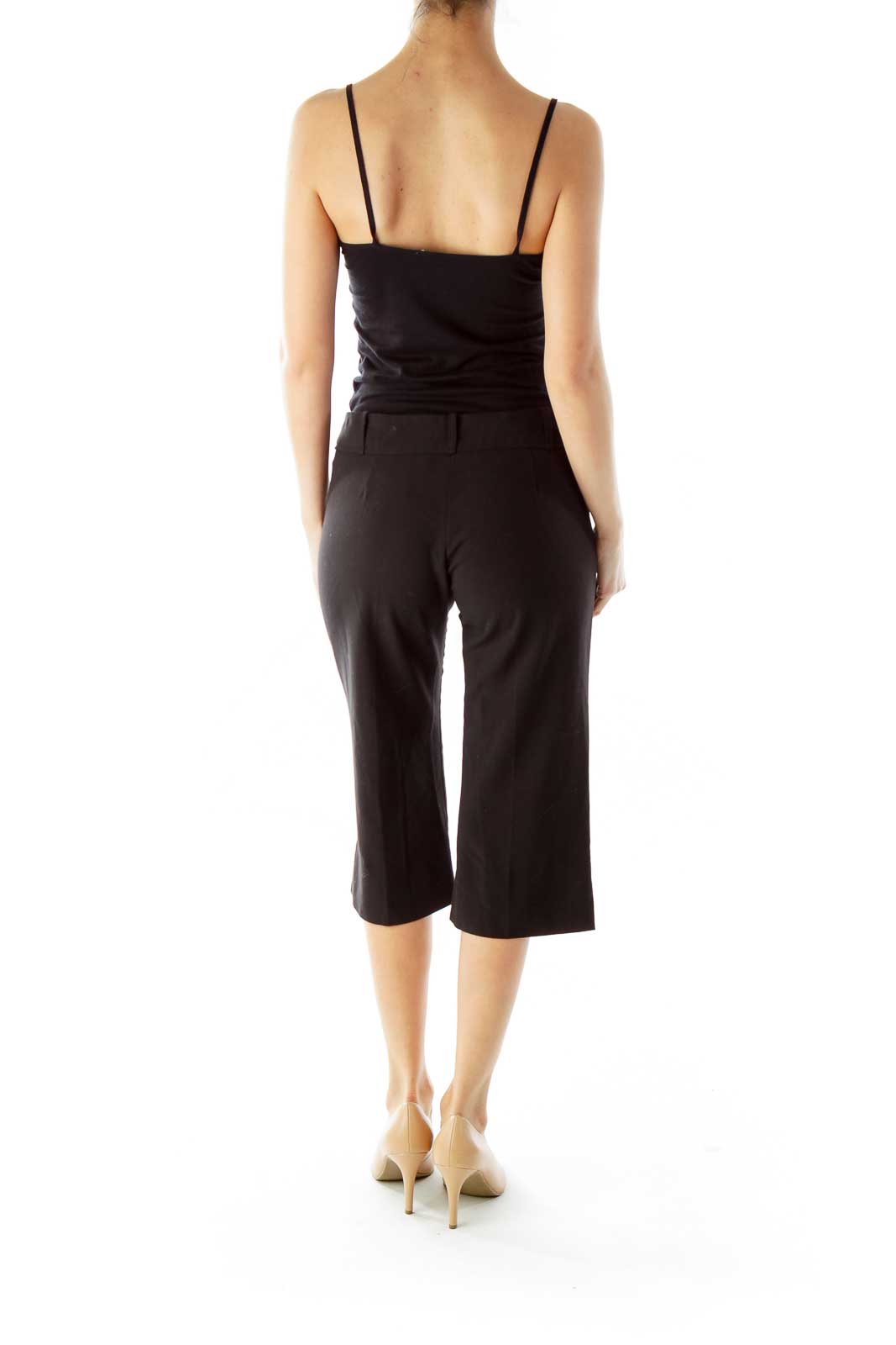 Black Cropped Slacks