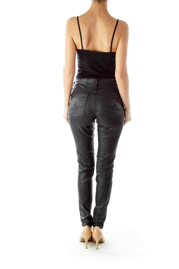 Black Shimmer Skinny Pants