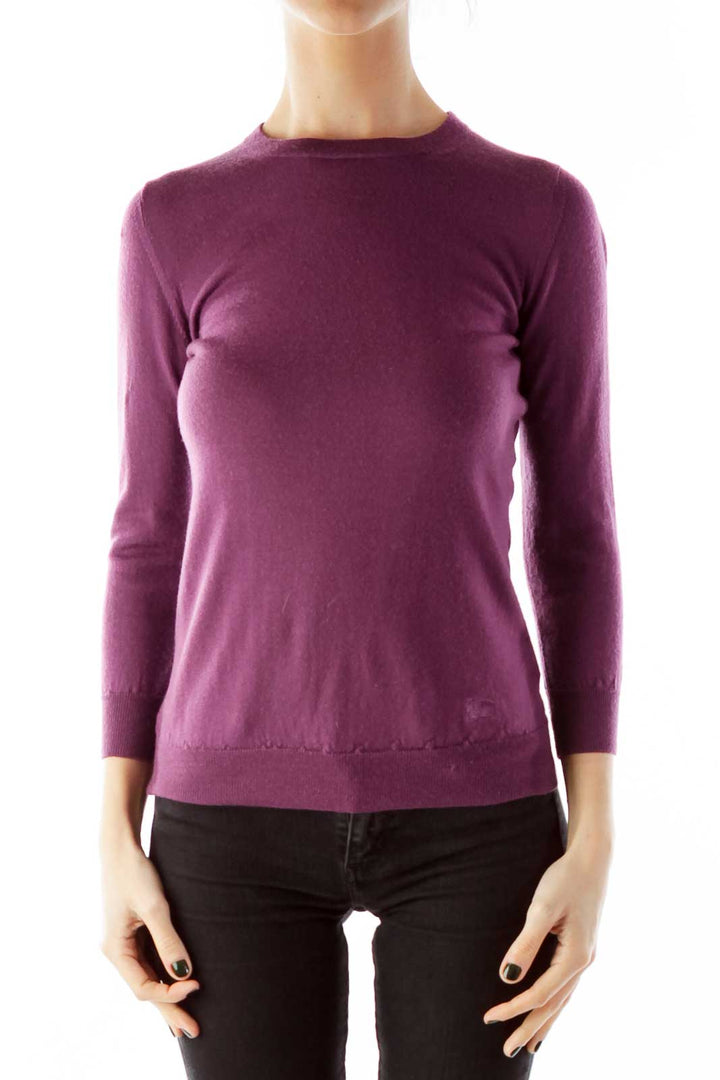 Purple Fitted Knit Top