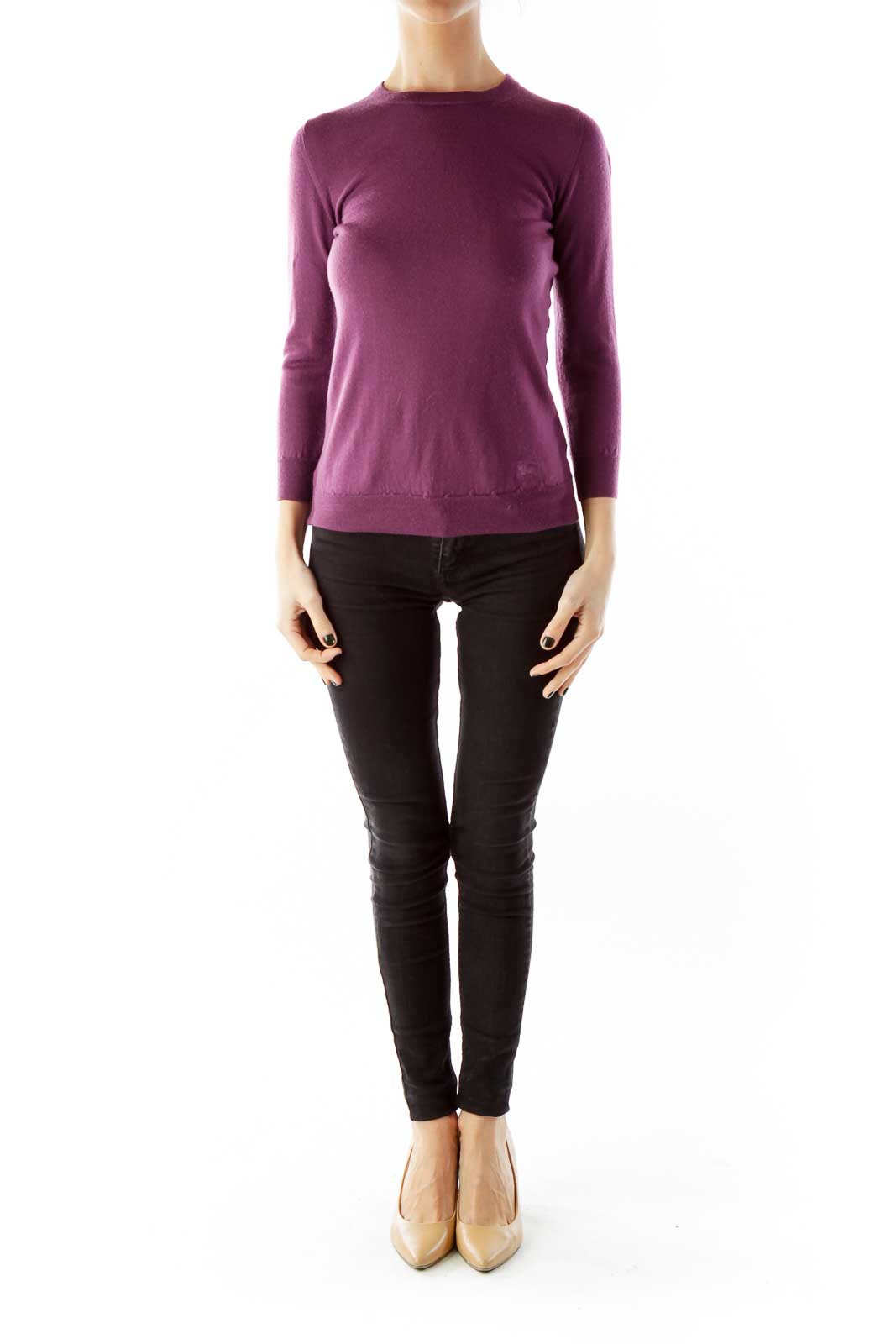 Purple Fitted Knit Top