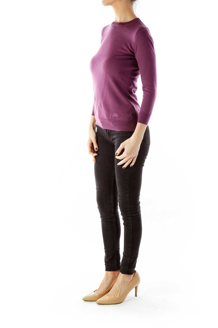 Purple Fitted Knit Top