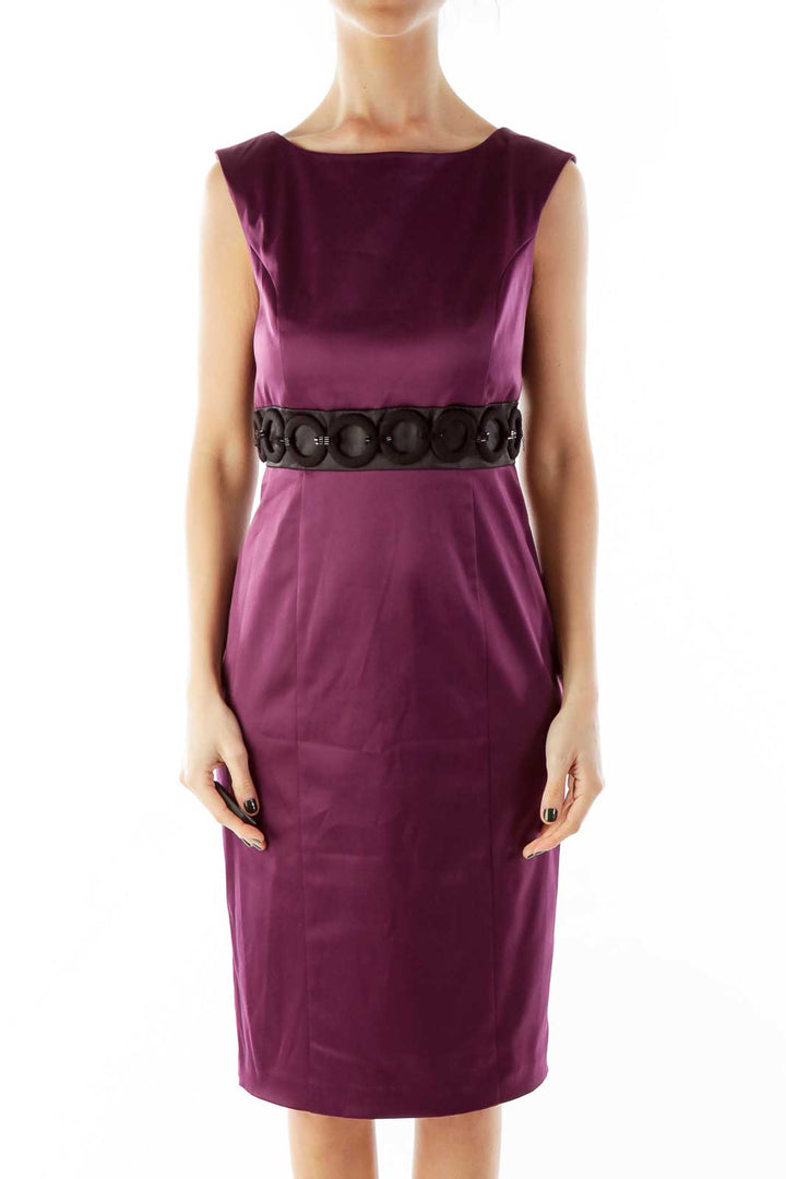 Purple Beaded Sheath Dress