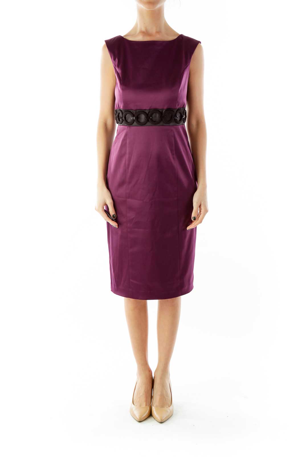 Purple Beaded Sheath Dress