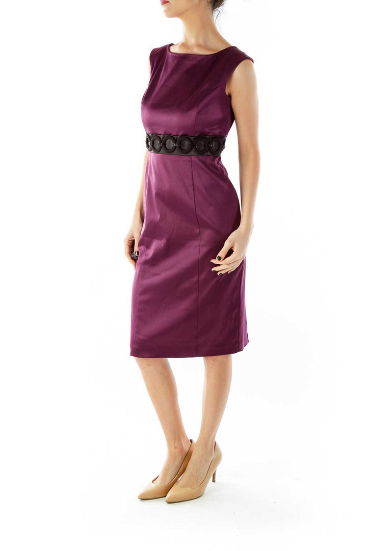 Purple Beaded Sheath Dress