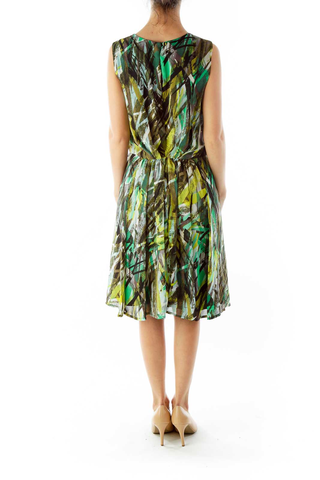 Multicolor Scrunched A-Line Dress