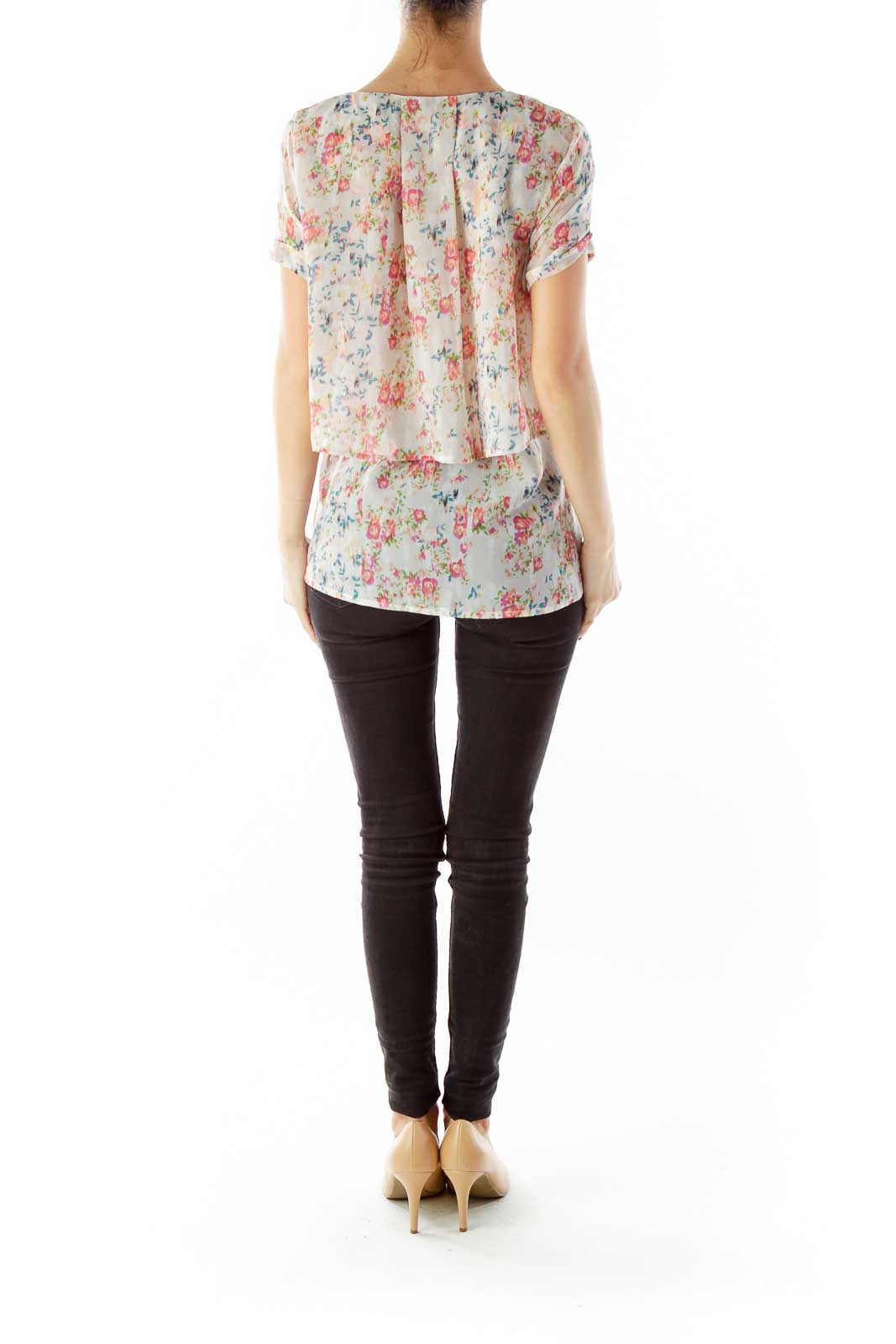 Multicolor Flower Print Loose Blouse