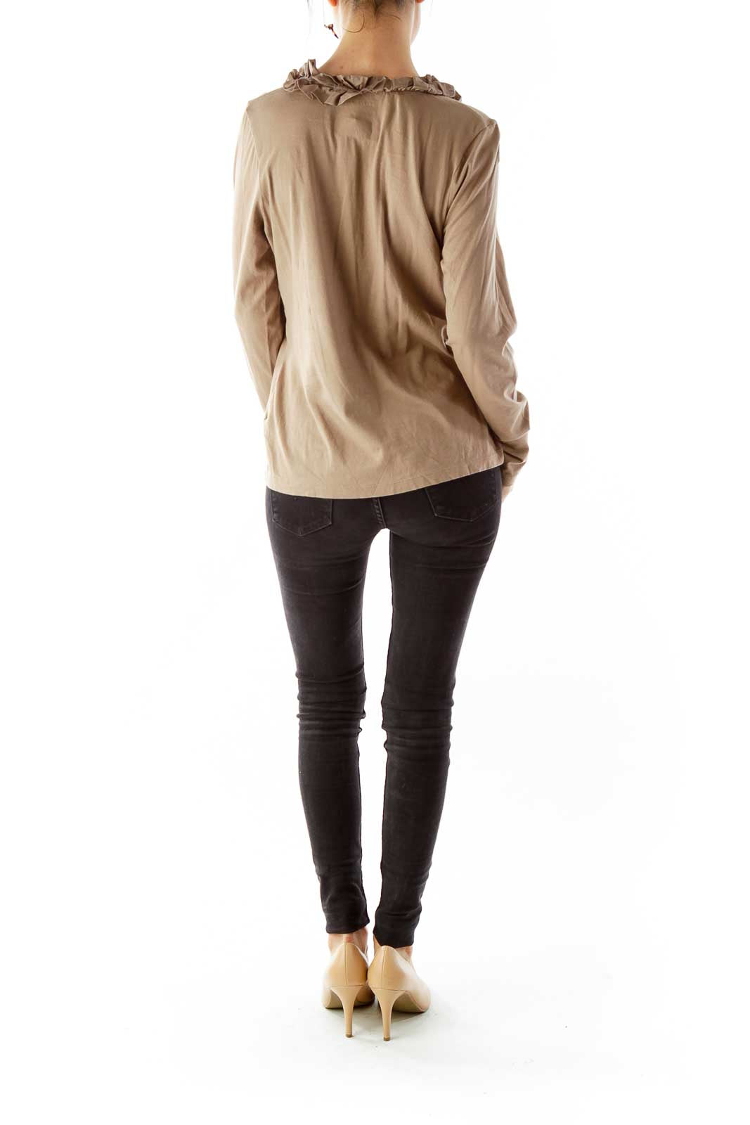 Brown Flower Long-Sleeve T-Shirt