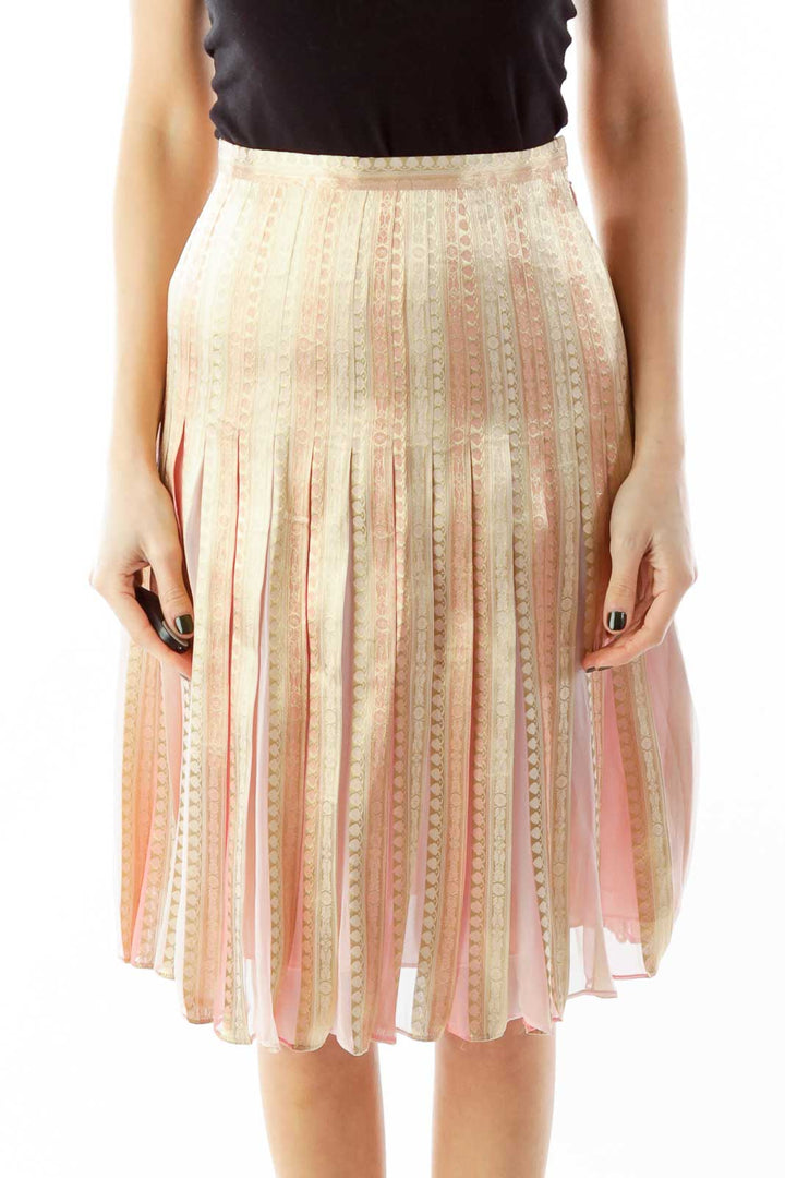 Pink Gold Shimmer Flared Skirt