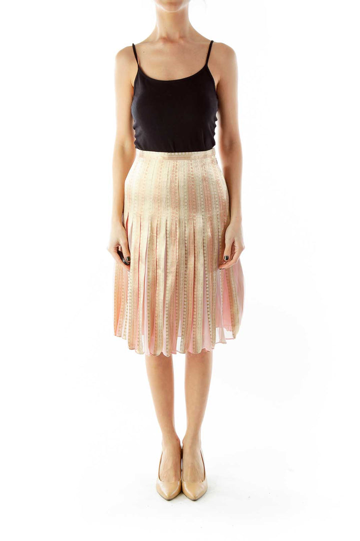 Pink Gold Shimmer Flared Skirt