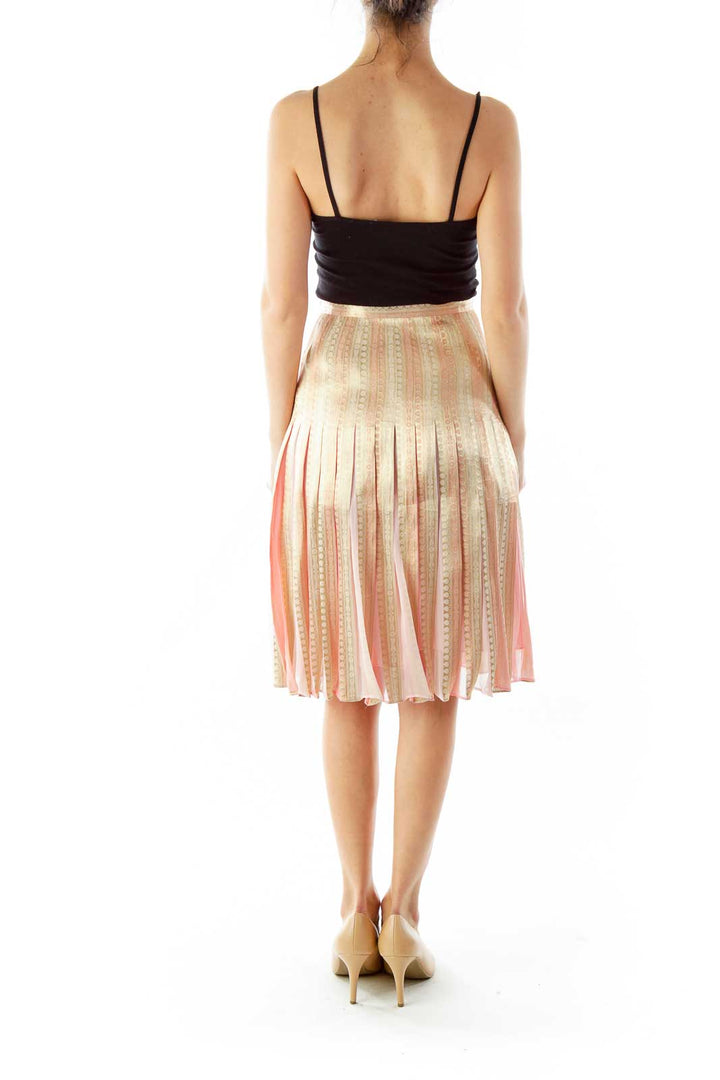 Pink Gold Shimmer Flared Skirt