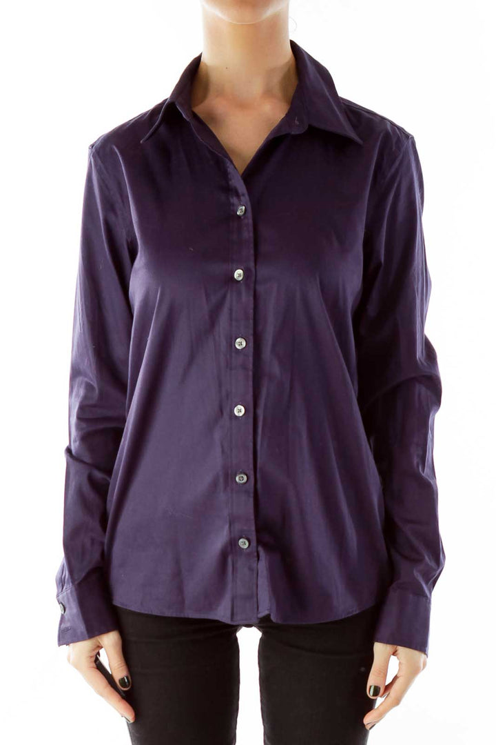 Purple Buttoned-Down Shirt