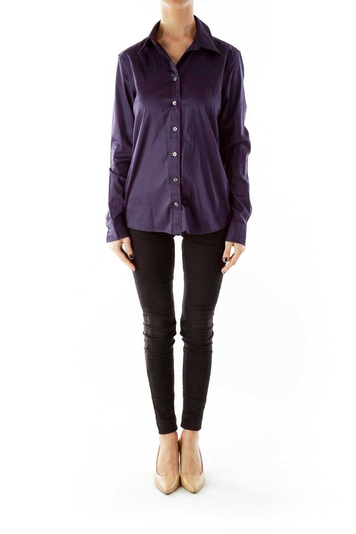 Purple Buttoned-Down Shirt