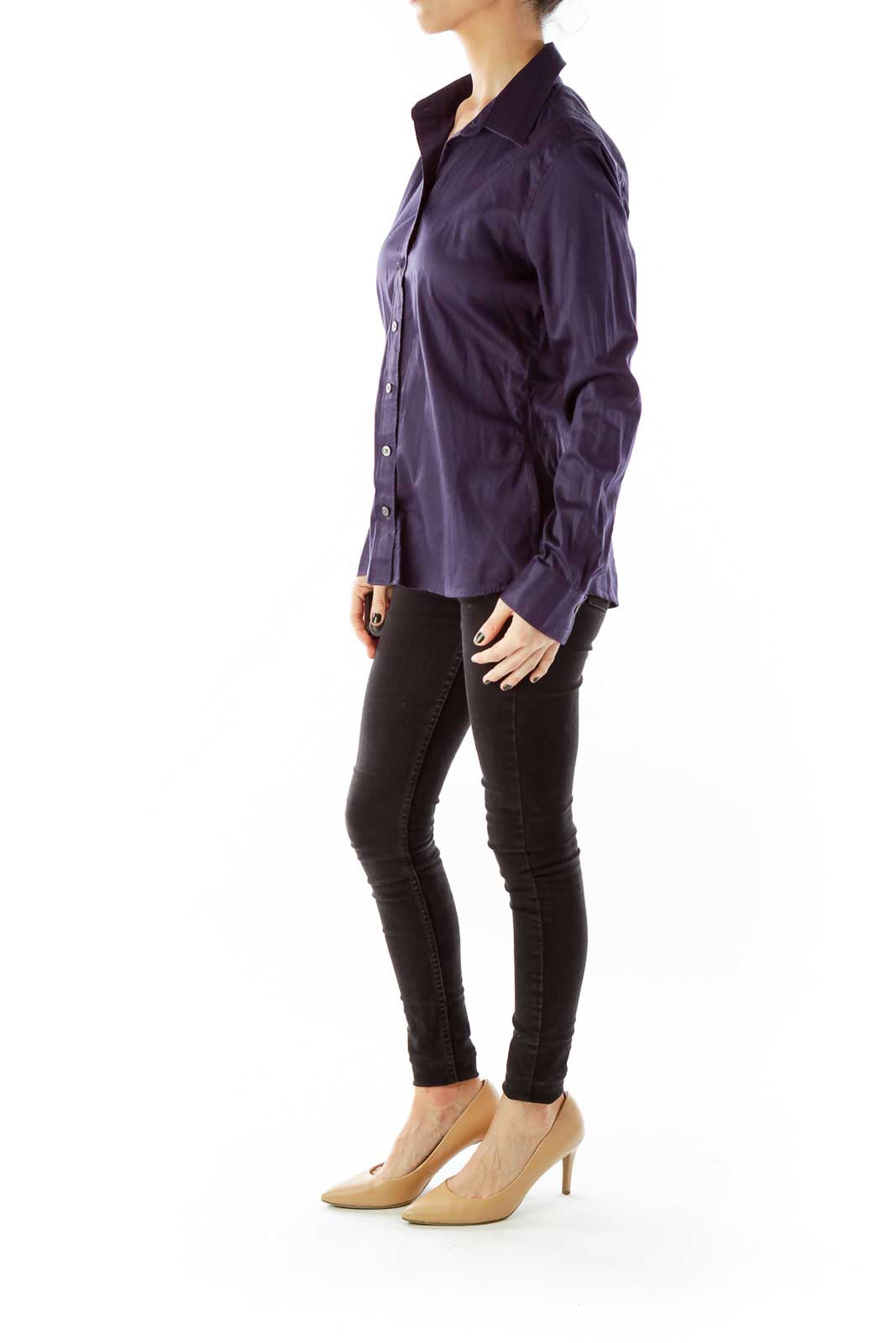 Purple Buttoned-Down Shirt