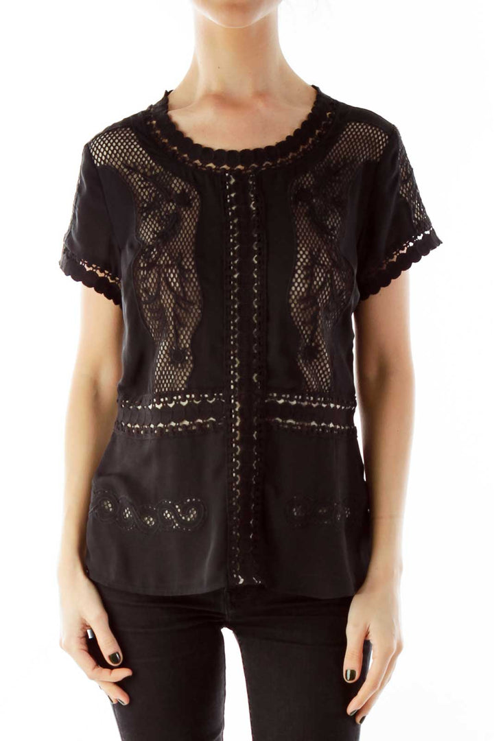 Black Cut-Out Blouse