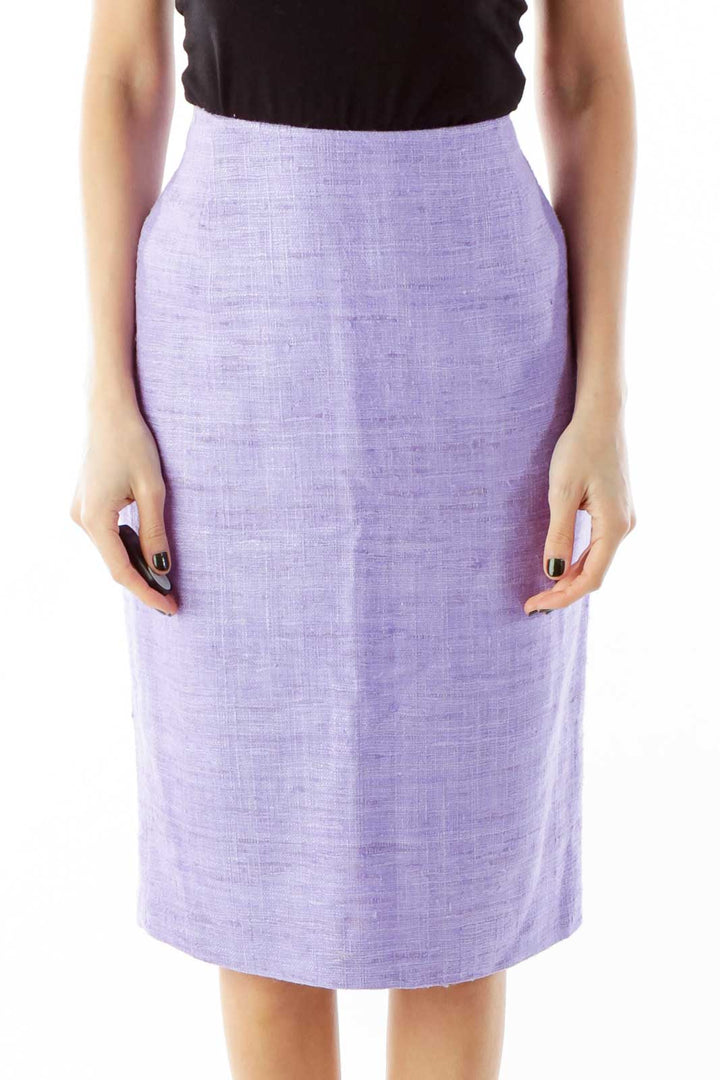 Purple Mottled Pencil Skirt