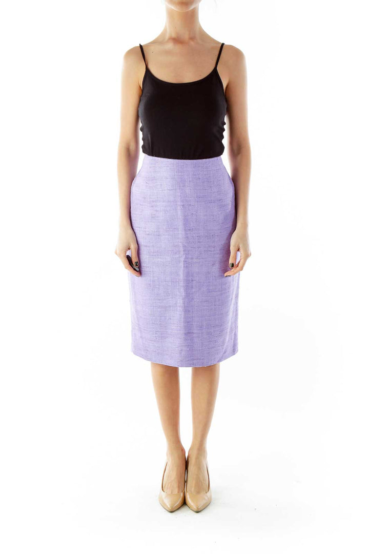 Purple Mottled Pencil Skirt