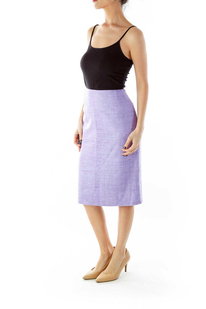 Purple Mottled Pencil Skirt