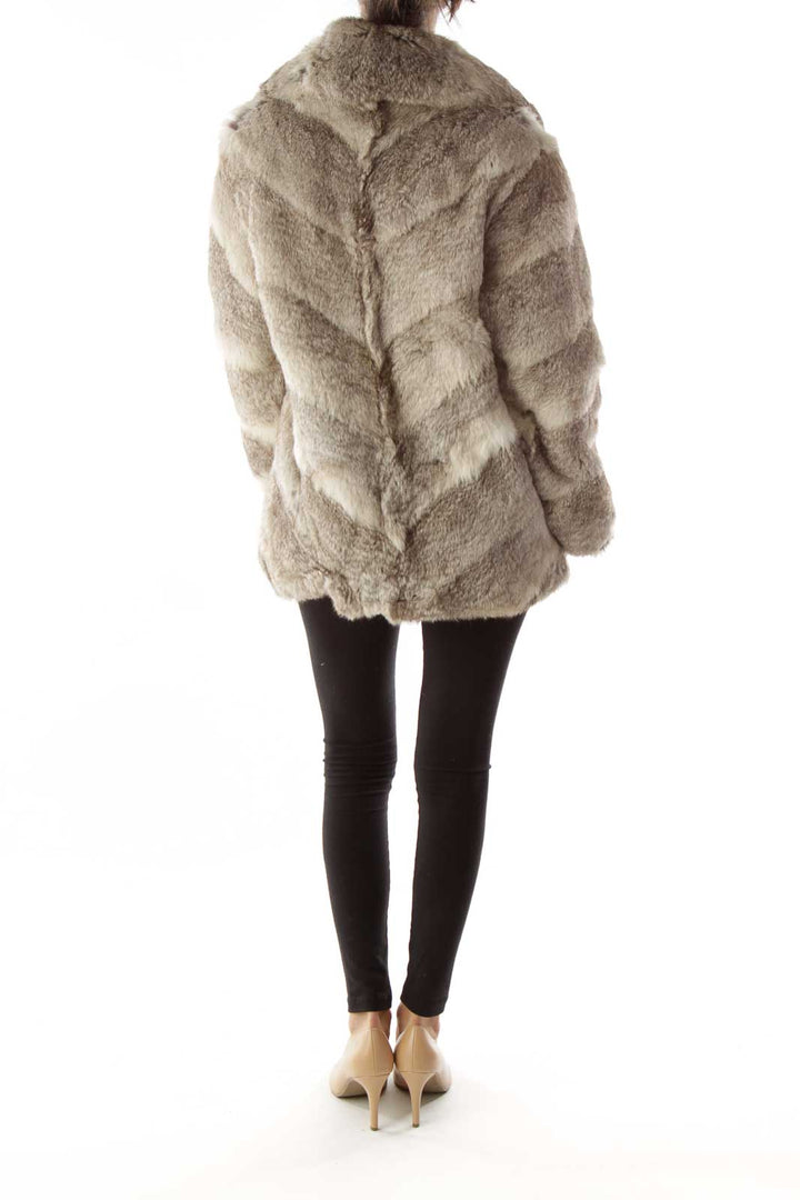 Multicolor Rabbit Fur Coat