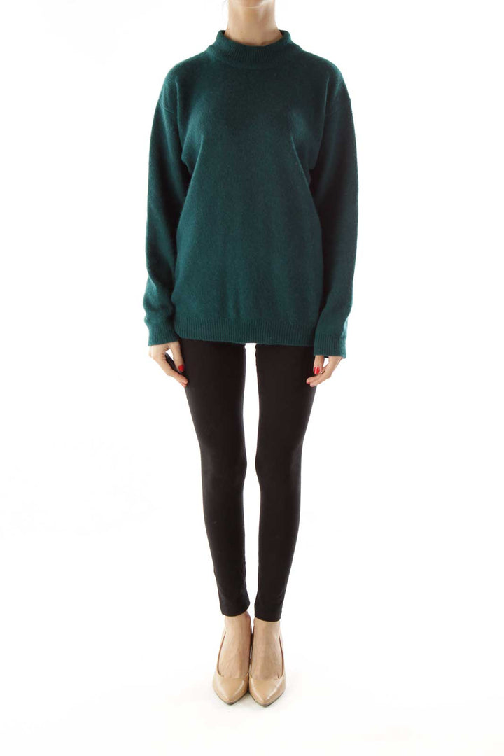 Green Knit Mock Turtleneck