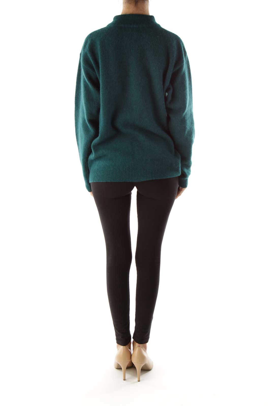 Green Knit Mock Turtleneck