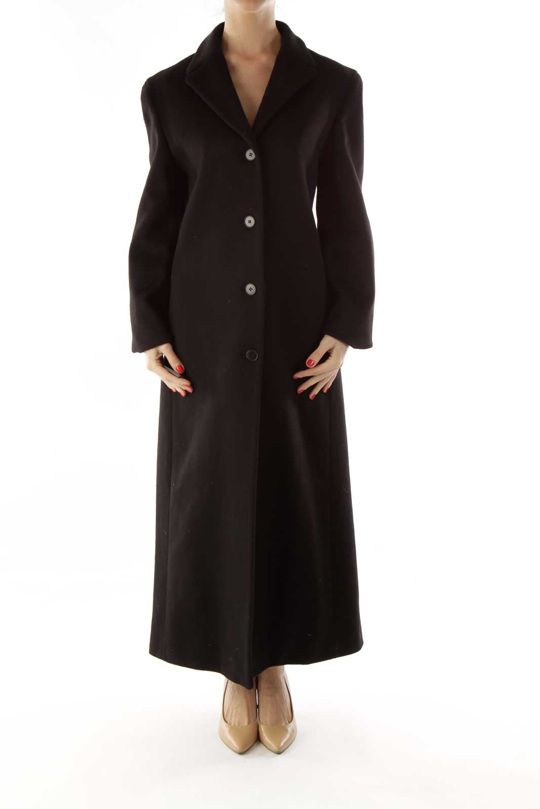 Black Buttoned Long Coat