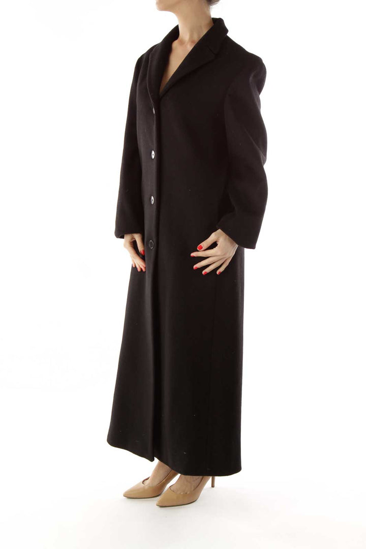 Black Buttoned Long Coat