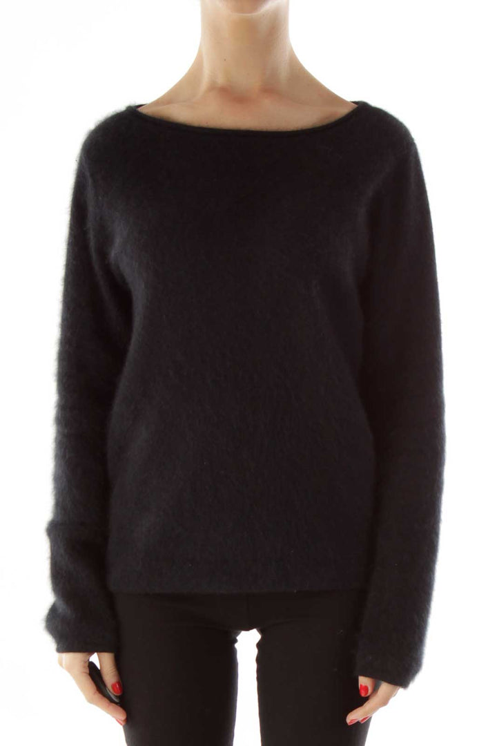 Black Rabbit Hair Knit Sweater