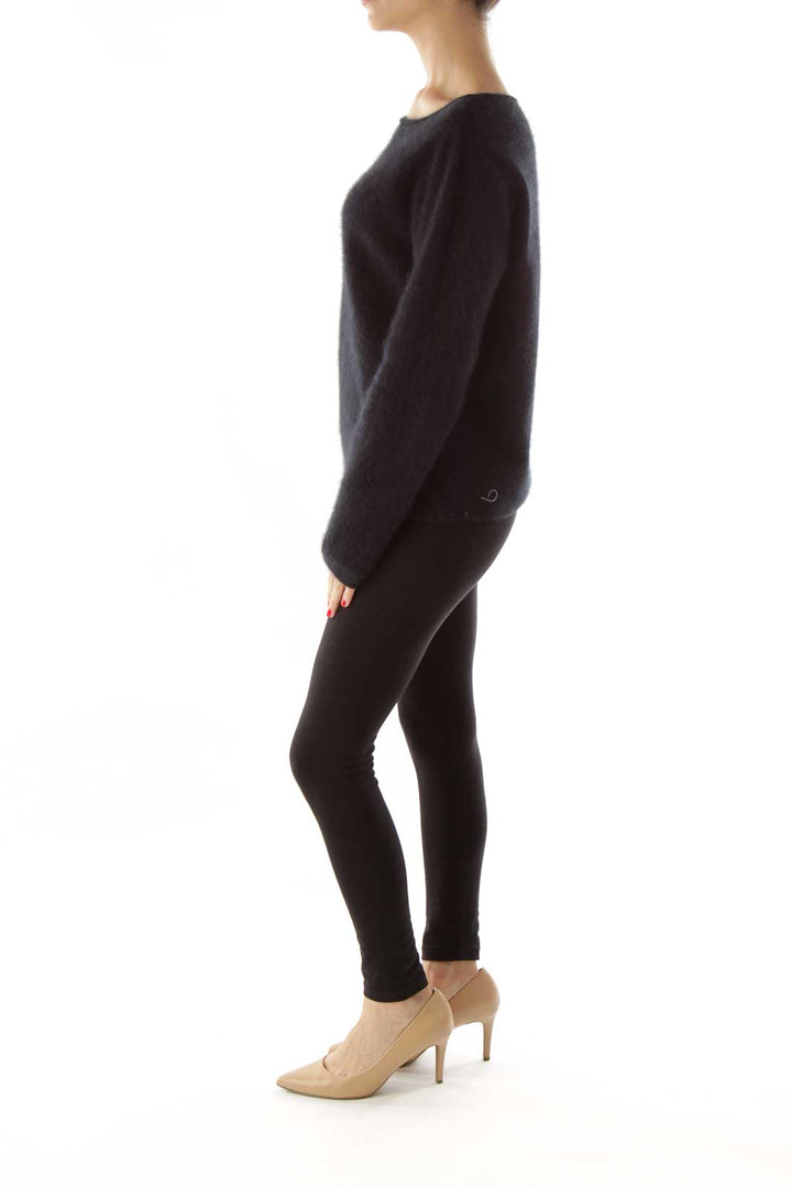 Black Rabbit Hair Knit Sweater