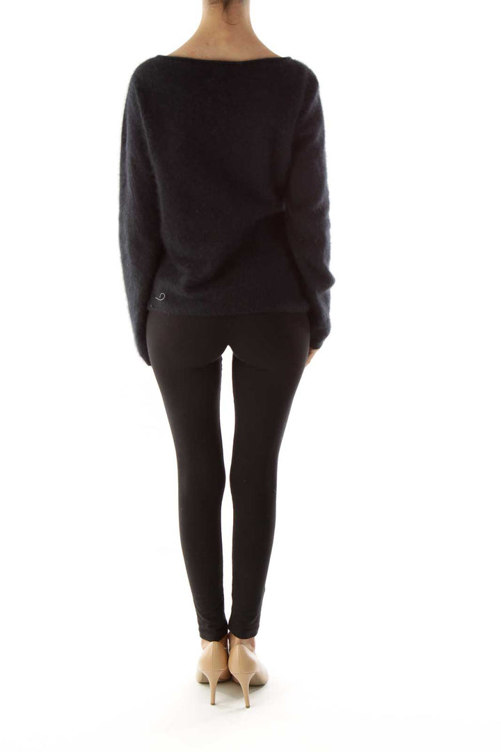 Black Rabbit Hair Knit Sweater