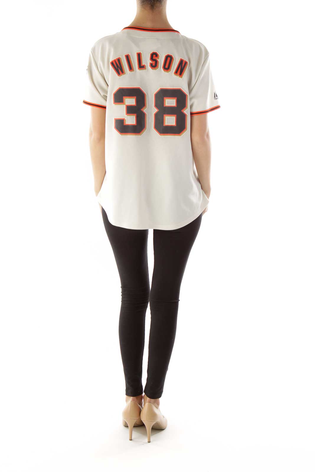 Beige Embroidered Giants Baseball Jersey