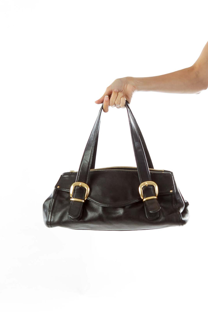 Black Leather Shoulder Bag