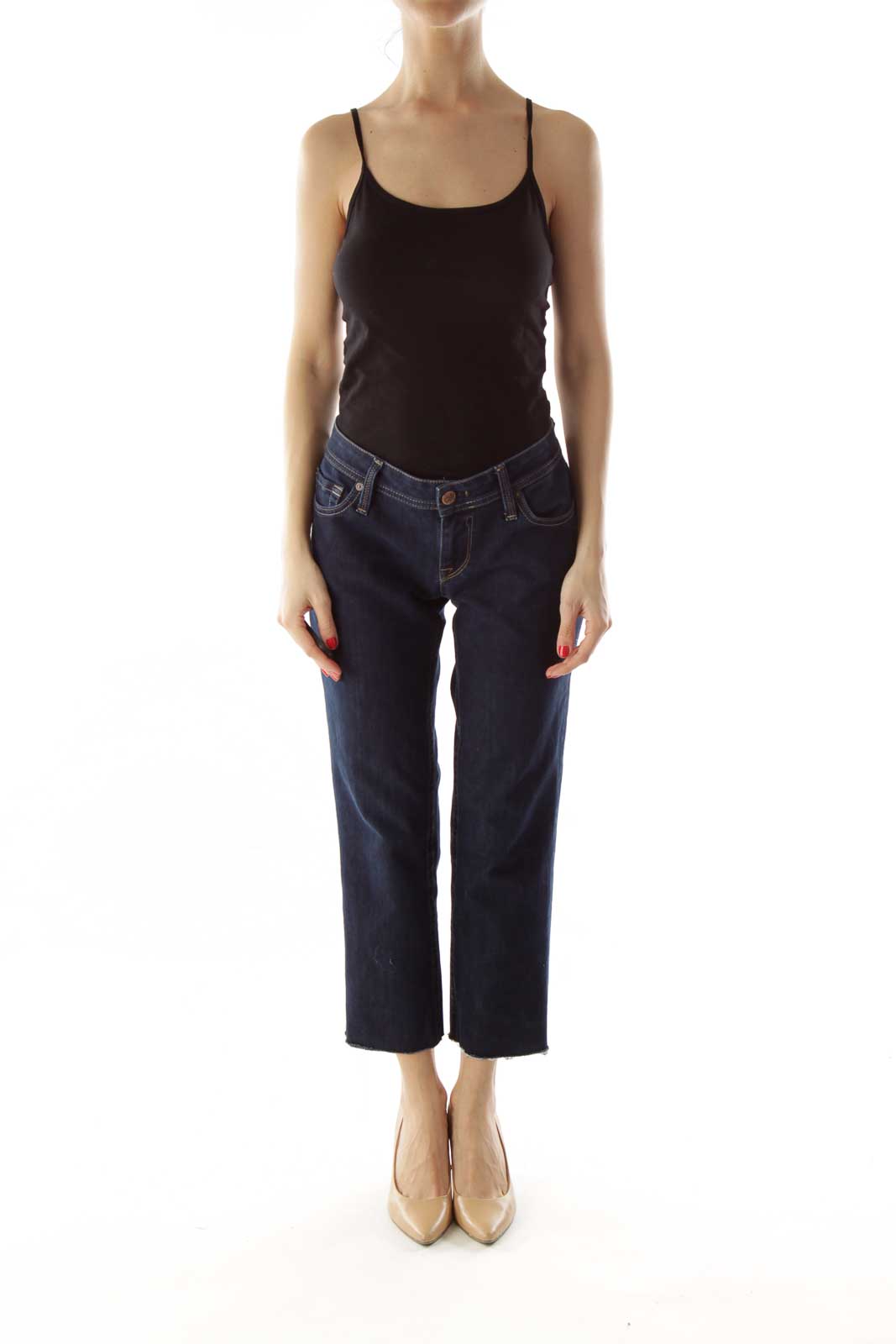 Dark Denim Cropped Jeans