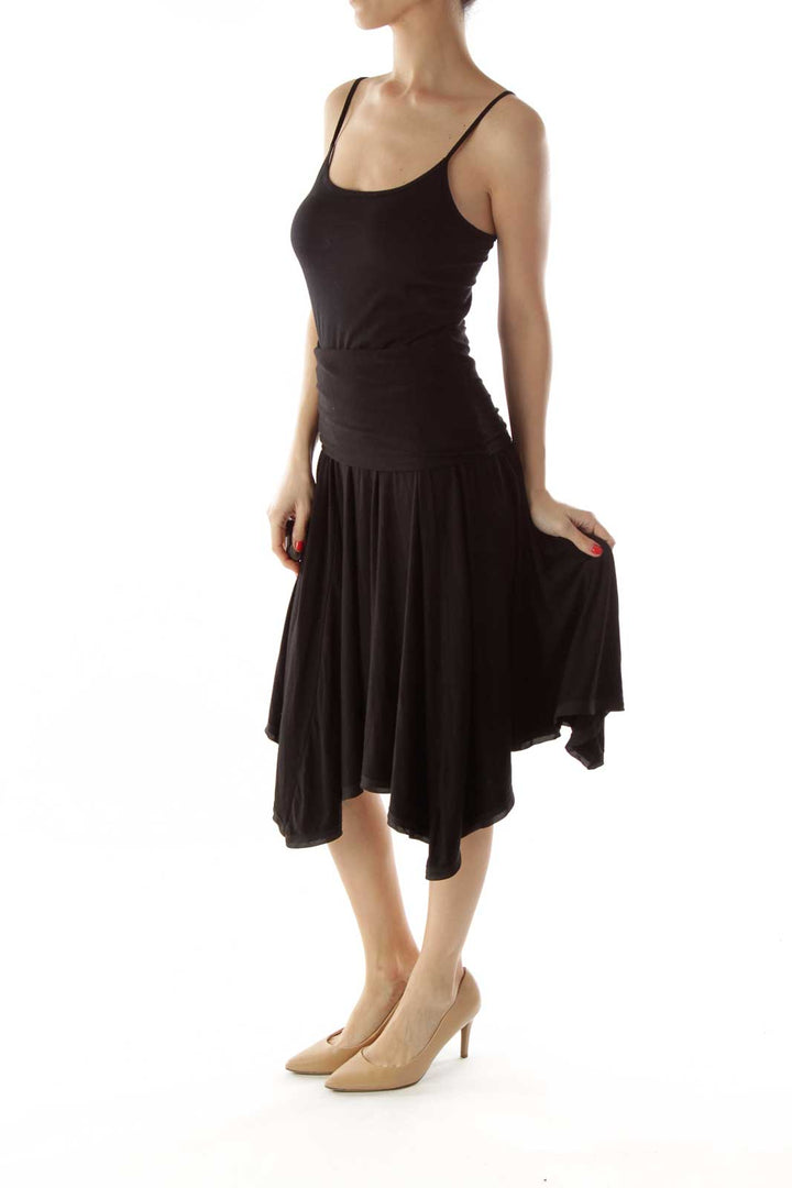 Black Trimmed Strapless Dress