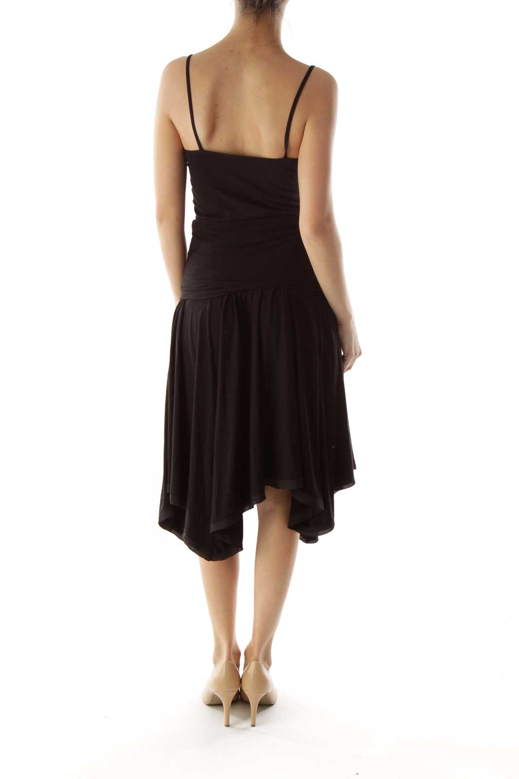 Black Trimmed Strapless Dress