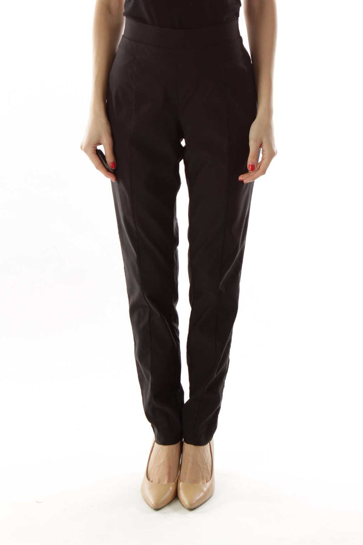 Black Tapered Stretchy Pants