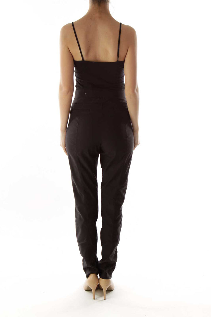 Black Tapered Stretchy Pants