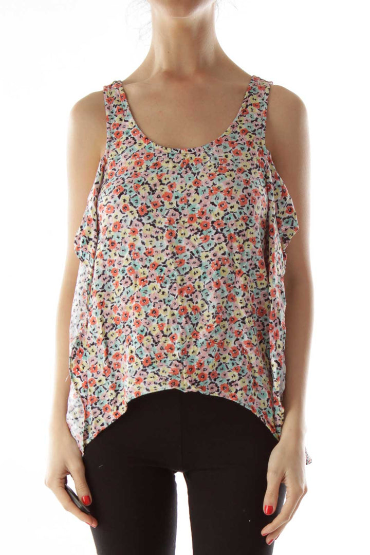 Multicolor Flower Print Crop Top