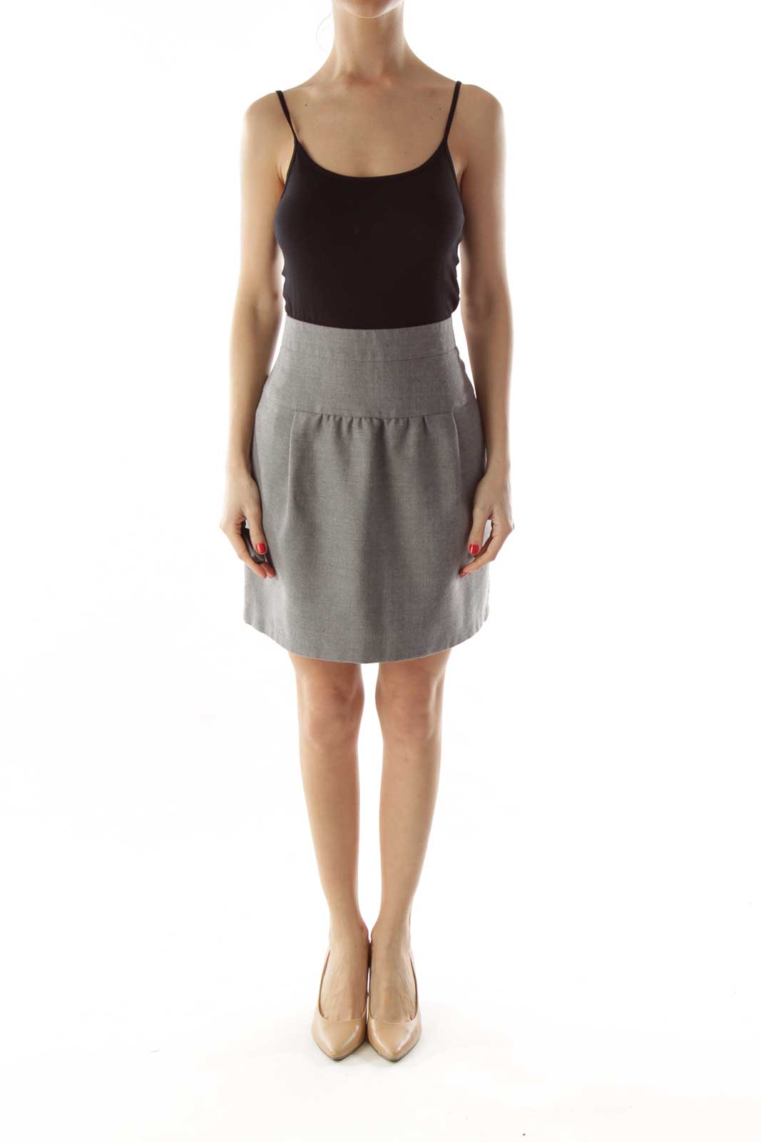 Gray Wool Skirt