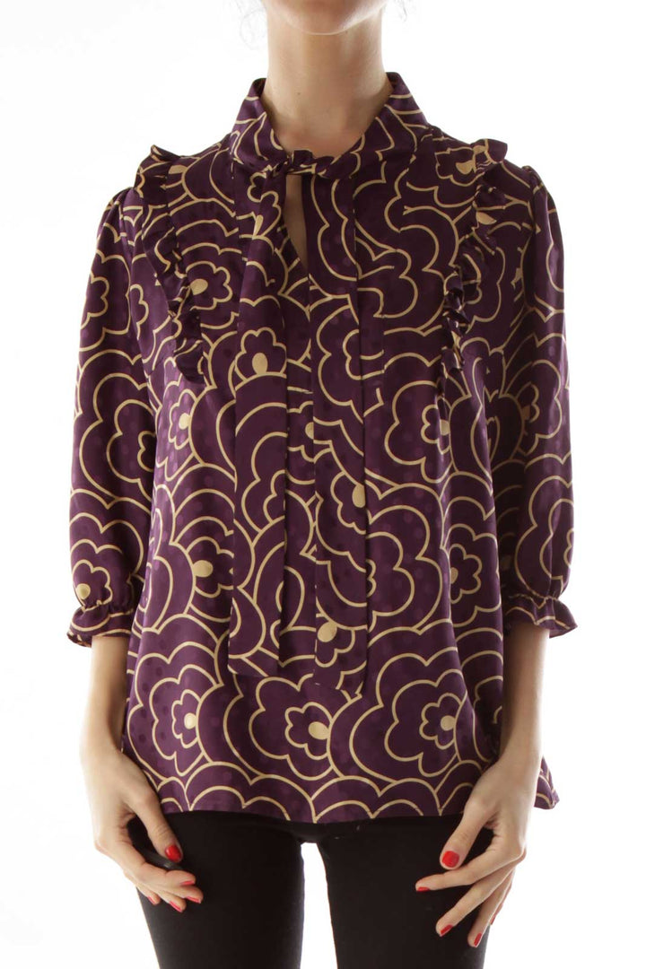 Purple Gold Silk Blouse