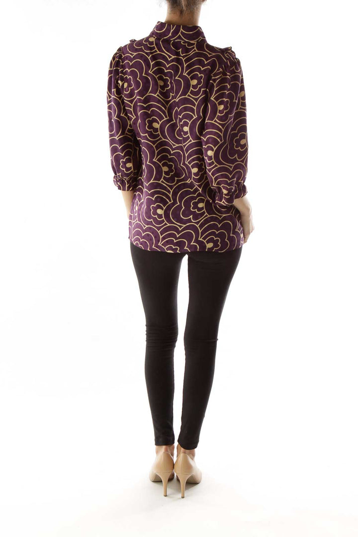 Purple Gold Silk Blouse