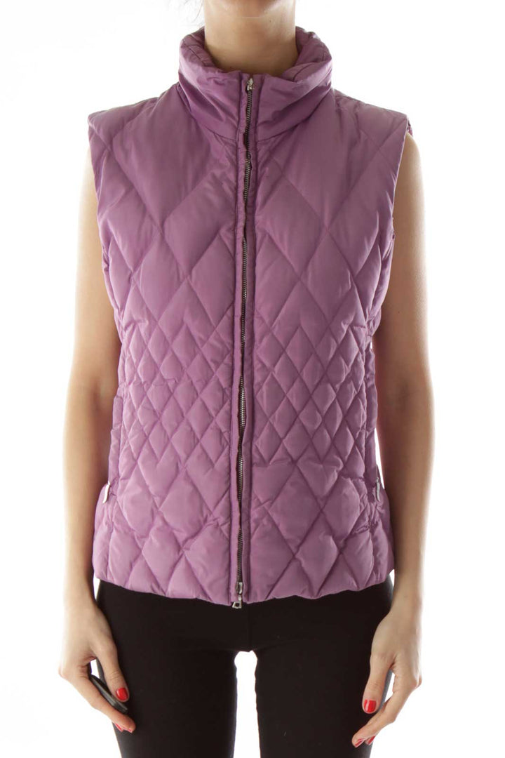 Purple Quilted Puffy Vest