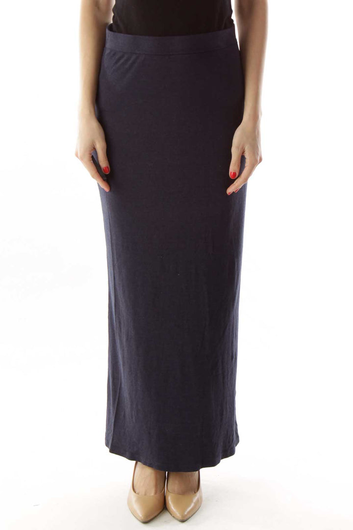 Navy Fitted Maxi Skirt