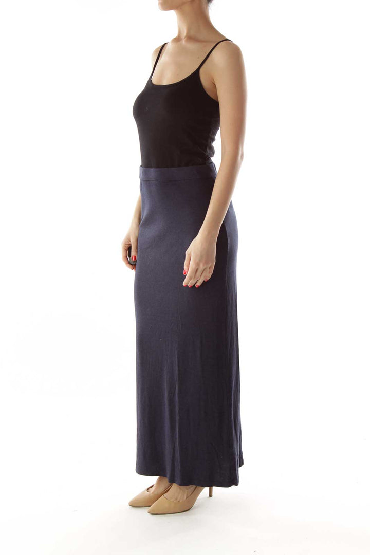 Navy Fitted Maxi Skirt