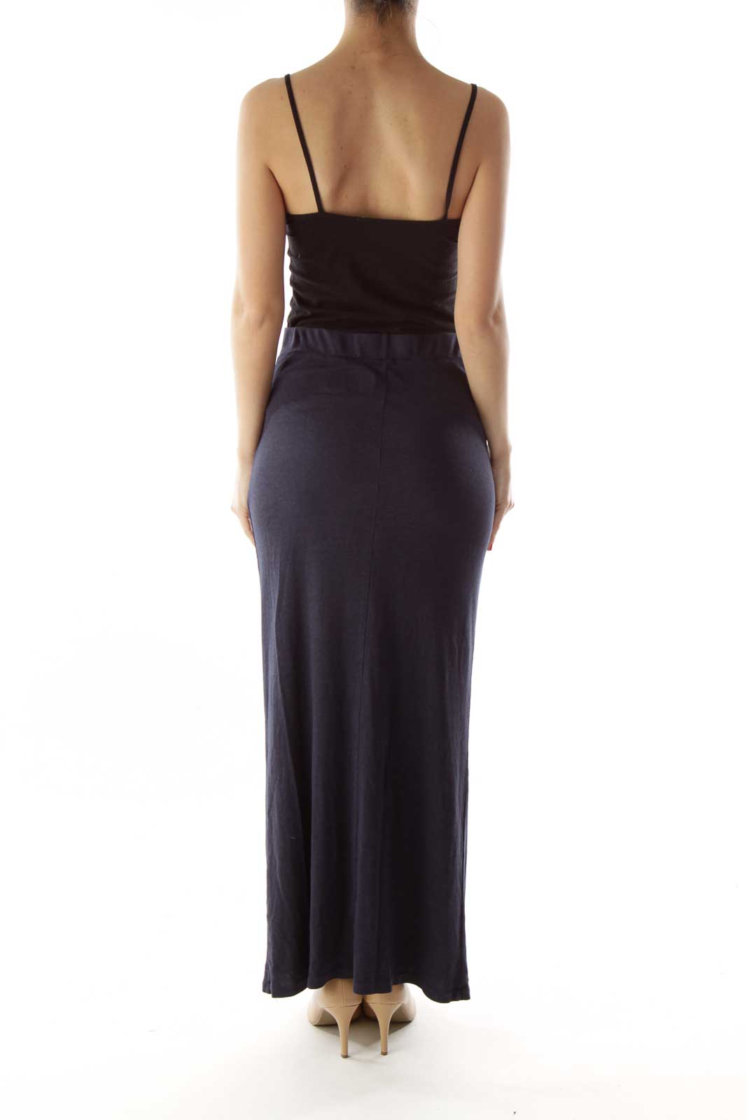 Navy Fitted Maxi Skirt