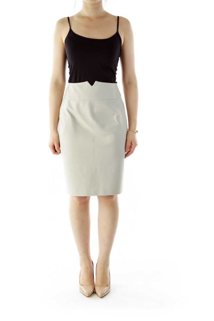 Beige Pencil Skirt